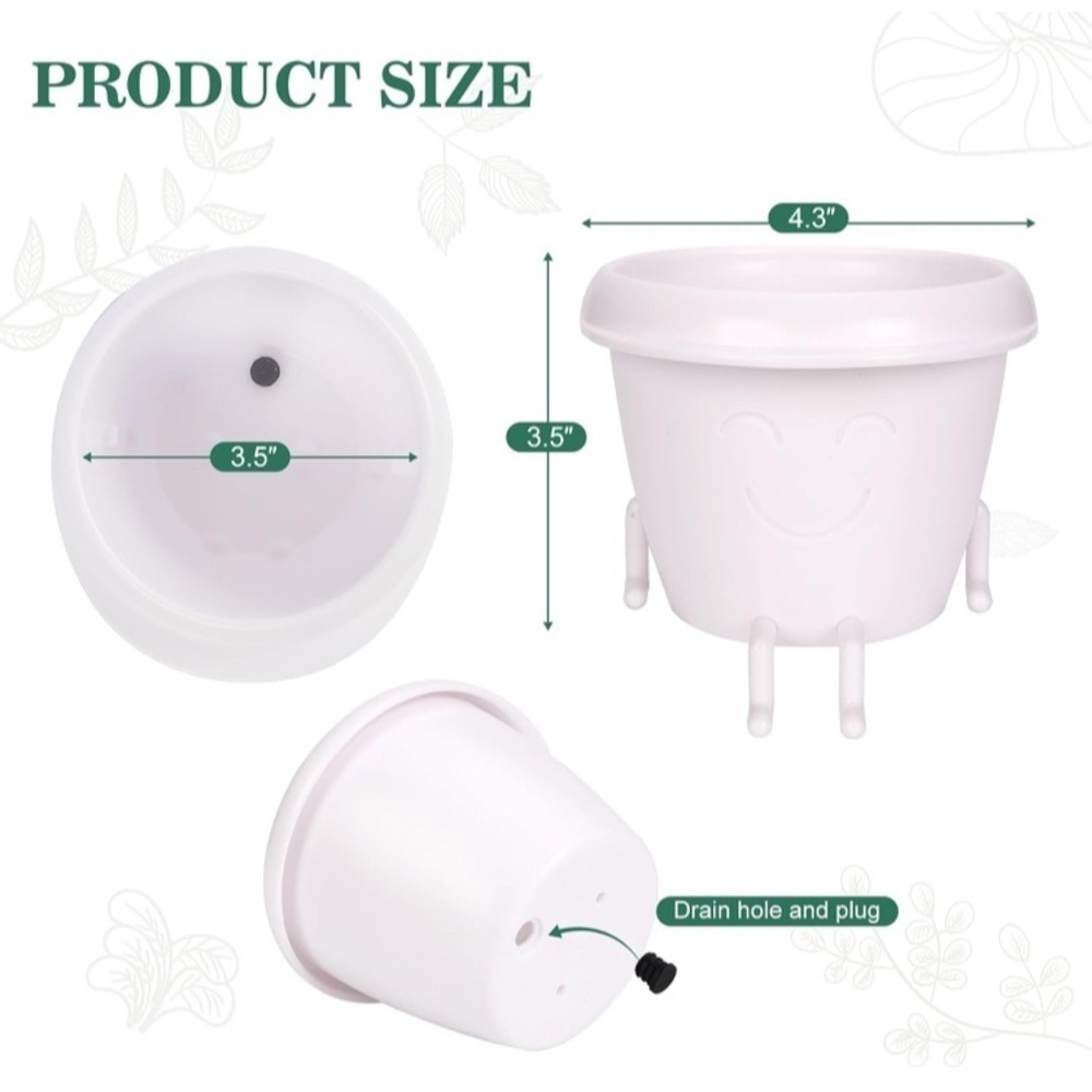 White Seated Smiling Planters - Picture 2 of 6
